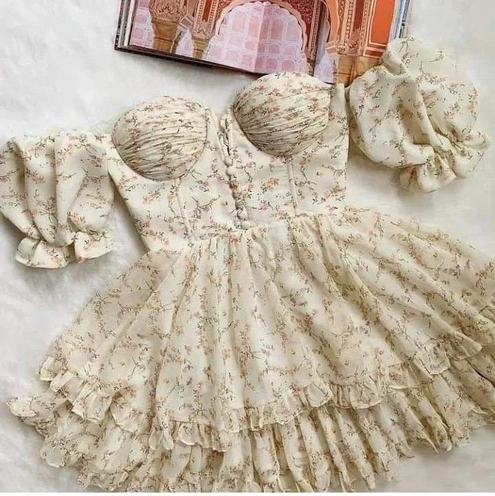 Vintage Floral Homecoming Dress Summer Dress Y2886 - Image 2