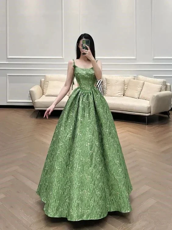Vintage Green Evening Gown Spaghetti Straps A Line Prom Party Dress Brithday Ball Gown Y7567 - Image 3