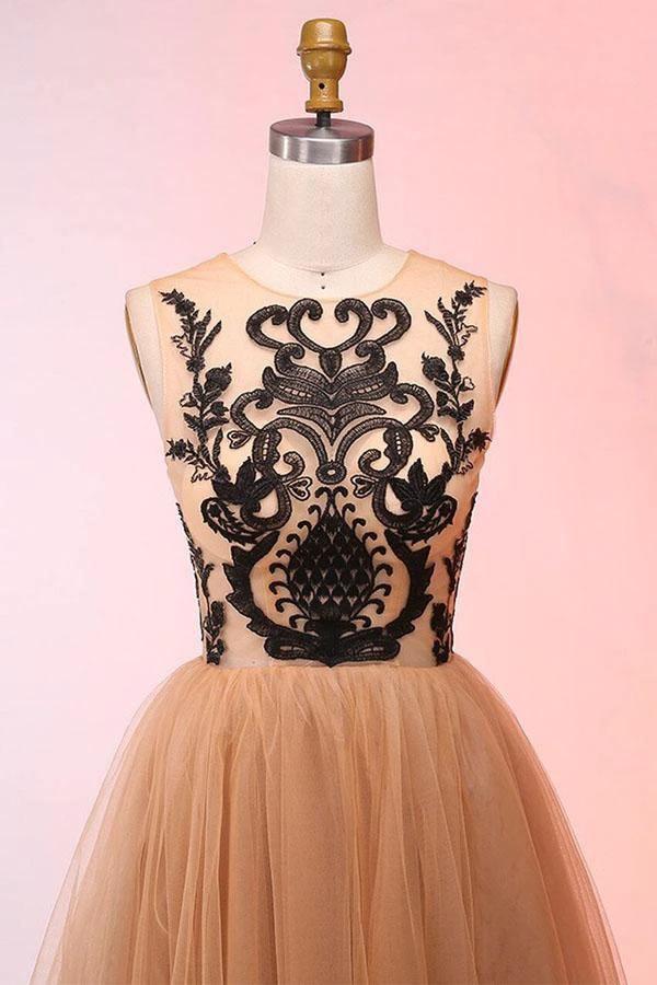 Vintage Short Tulle Appliques Homecoming Dress Short Prom Dress PD298 - Image 3
