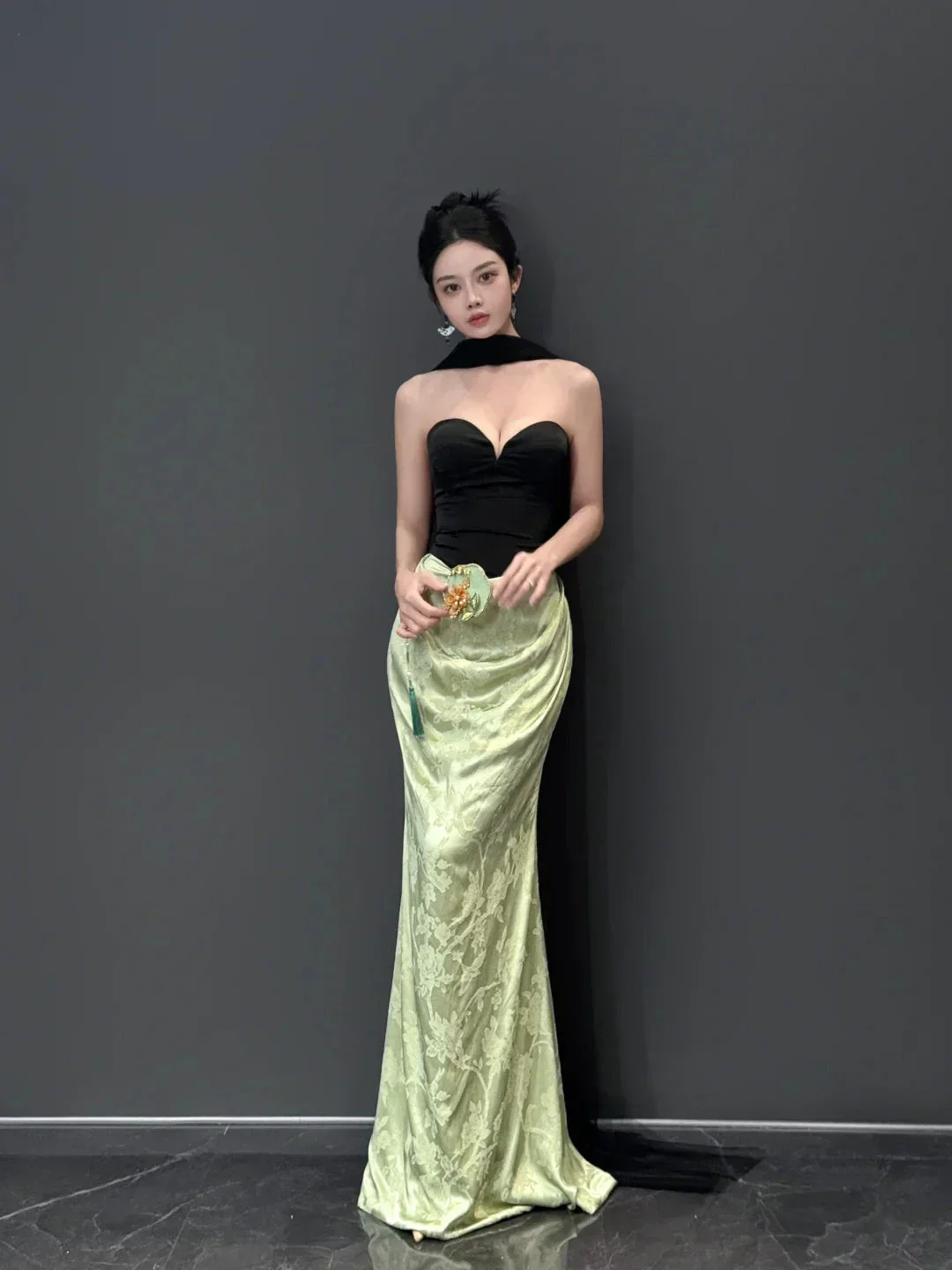 Vintage Strapless Satin Mermaid Prom Dress Long Evening Dress Y8593 - Image 2