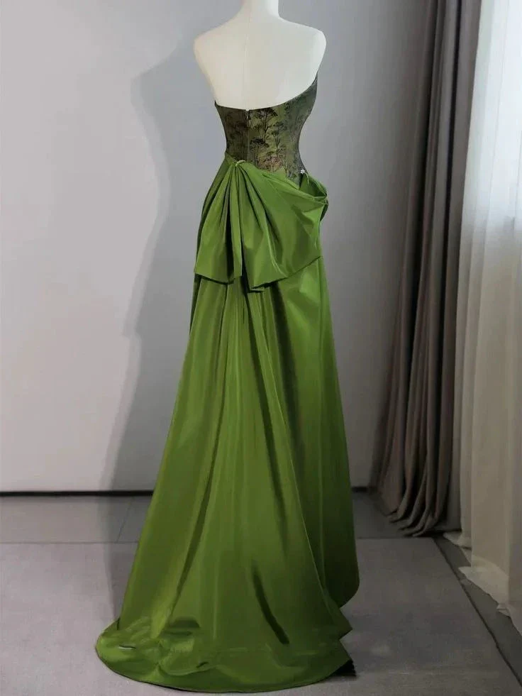Vintage Sweetheart Green Sheath Mermaid Prom Dress Long Evening Dress Y7624 - Image 2