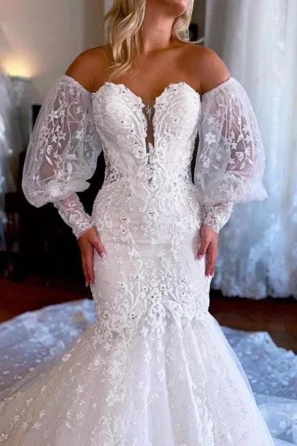 Vintage Sweetheart Lace Sleeveless Mermaid Wedding Dress Bridal Gowns - Image 3
