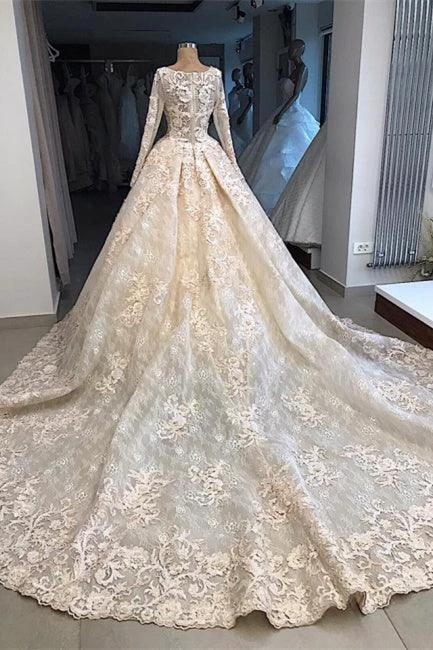 Vintage wedding dress with lace | Wedding dress with sleeves - Image 3