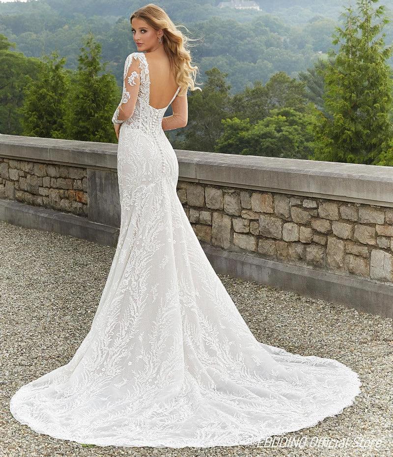 Wedding Dress Mermaid Lace Sweetheart Neckline With Detachable Full Sleeves Custom Made Plus Sizes Vestidos De Novia - Image 2