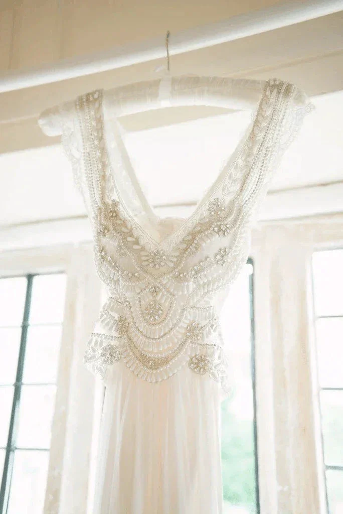 Wedding Dresses Modest Deep V-neck  Beach Open Back Bridal Gowns WD539 - Image 9