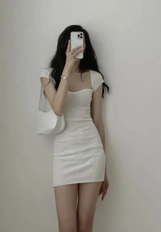 White Dress Summer Dress Sexy White Homecoming Dress Y1467 - Image 2