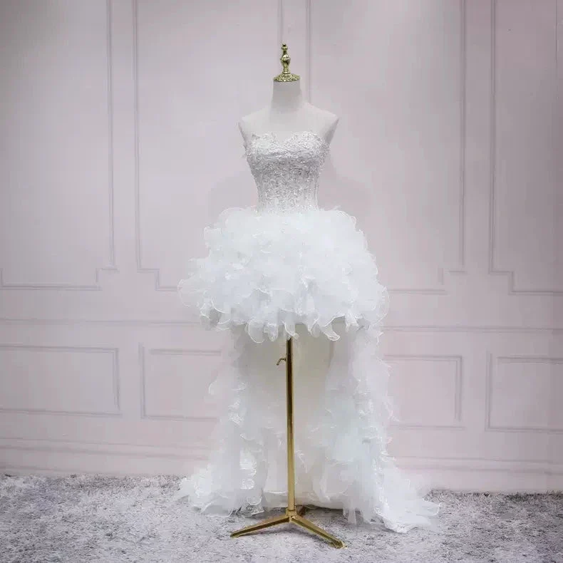 White Hi-low Homecoming Dress Charming Homecoming Dress s36 - Image 2