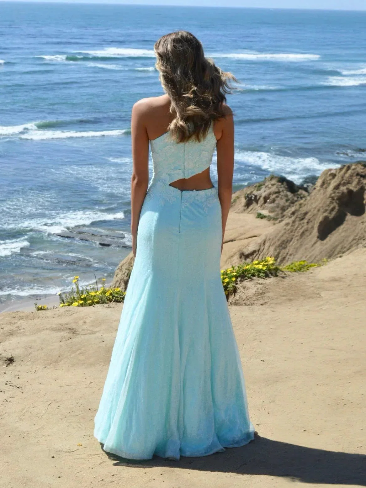 Gracelyn |Sheath One Shoulder Sequins Prom Dress with 3D Appliques - Image 8