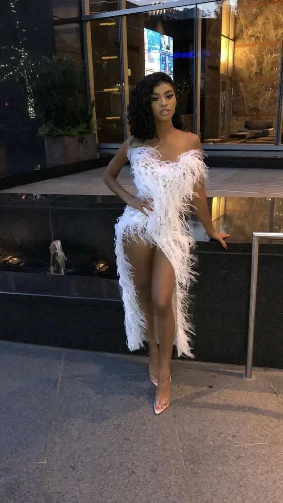 White Sexy Evening Dress Chic Prom Gown Y1877 - Image 2