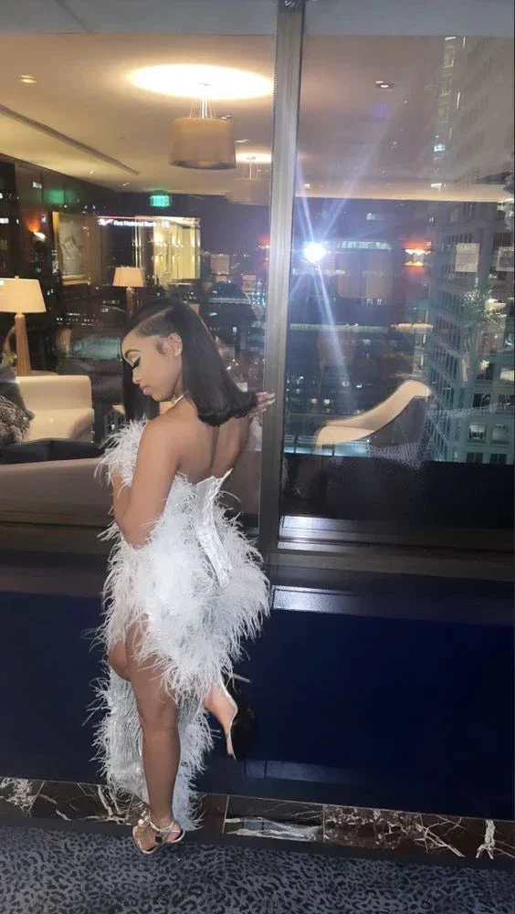 White Sexy Evening Dress Chic Prom Gown Y1877 - Image 4