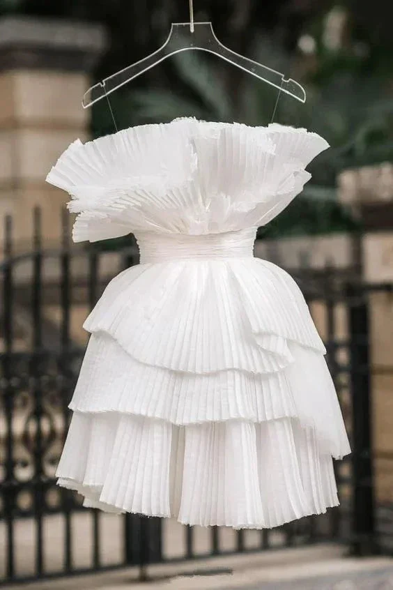 White Short Party Dress Homecoming Dress Y1997 - Image 2