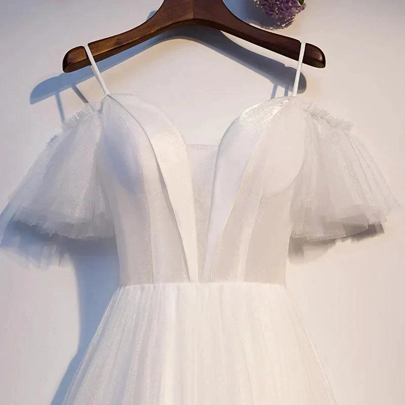 White tulle short homecoming dress s97 - Image 3