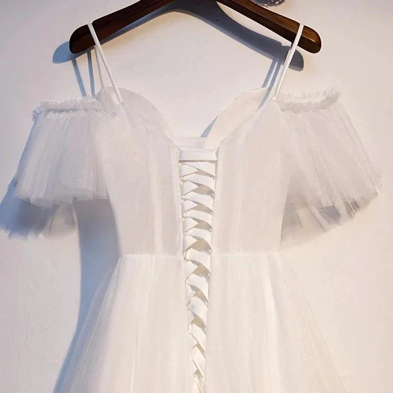 White tulle short homecoming dress s97 - Image 5