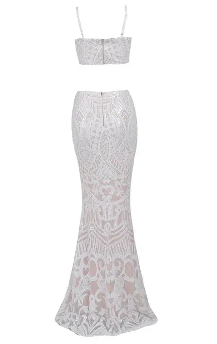 White Two Pieces Mermaid Wedding Dress Sexy Beach Wedding Dress Y1386 - Image 4