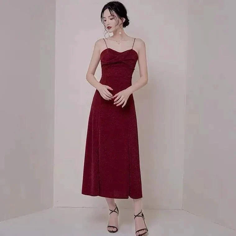 Wine red party dress spaghetti straps evening dress high slit prom dress backless formal dress custom made Y1140 - Image 2