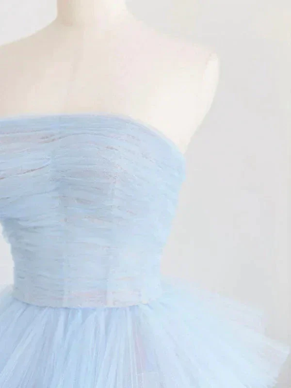 Winter Blue Tulle Long Prom Dress, Blue Layered Tulle Evening Dress Y393 - Image 4
