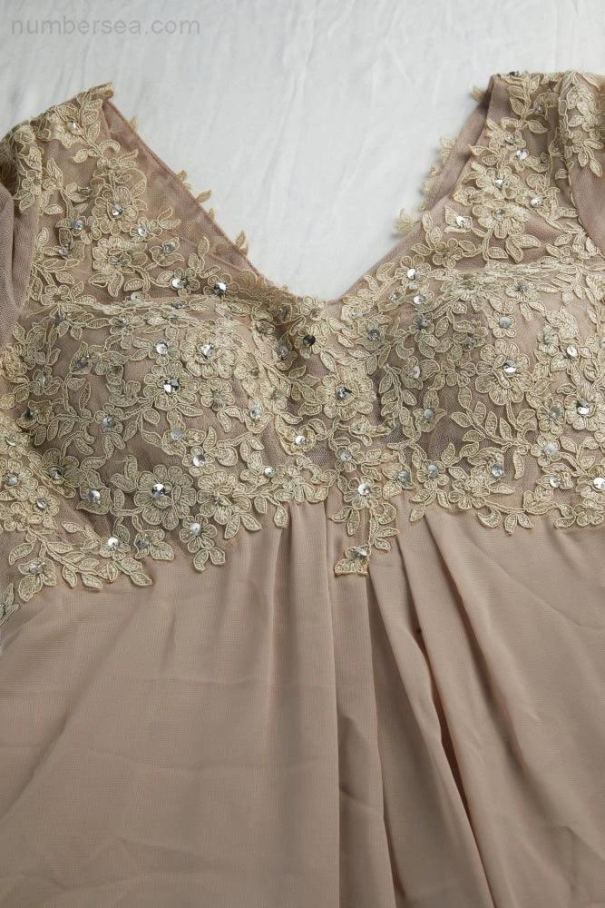 Women Chiffon V Neck Long Half Sleeves  Mother of Bride Dress Wedding Wedding Party  SY28108 - Image 6