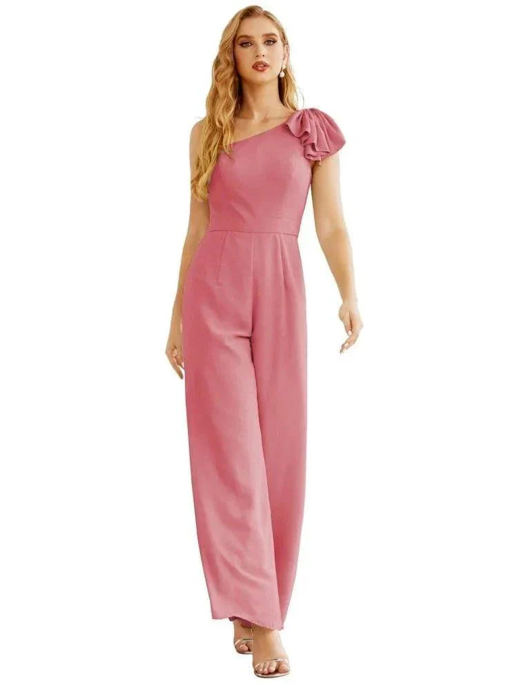 Women's One Shoulder Chiffon Long Jumpsuit Formal Evening Dress Long Bridesmaid Dresses Pants Wedding Party SEA28034 - Image 11