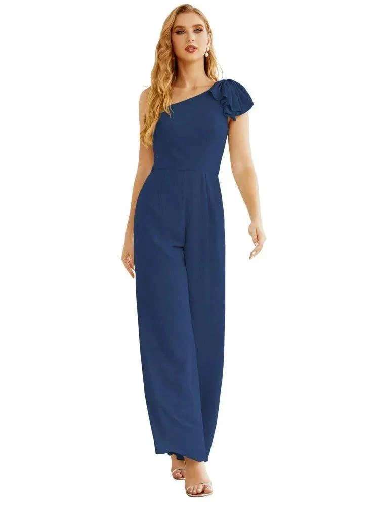 Women's One Shoulder Chiffon Long Jumpsuit Formal Evening Dress Long Bridesmaid Dresses Pants Wedding Party SEA28034 - Image 13