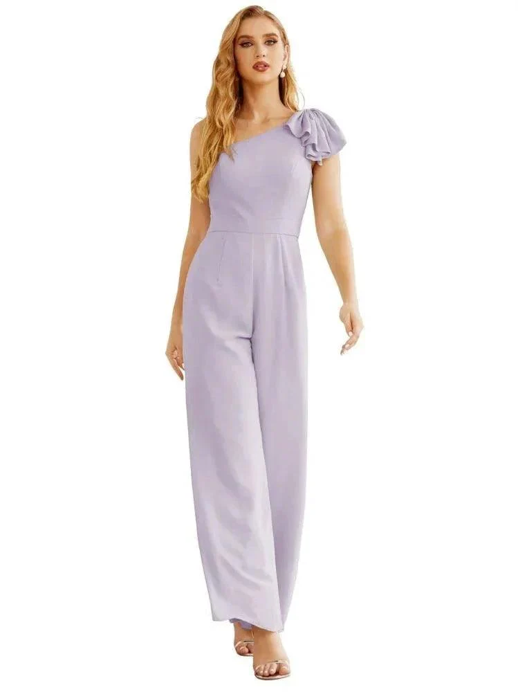 Women's One Shoulder Chiffon Long Jumpsuit Formal Evening Dress Long Bridesmaid Dresses Pants Wedding Party SEA28034 - Image 14