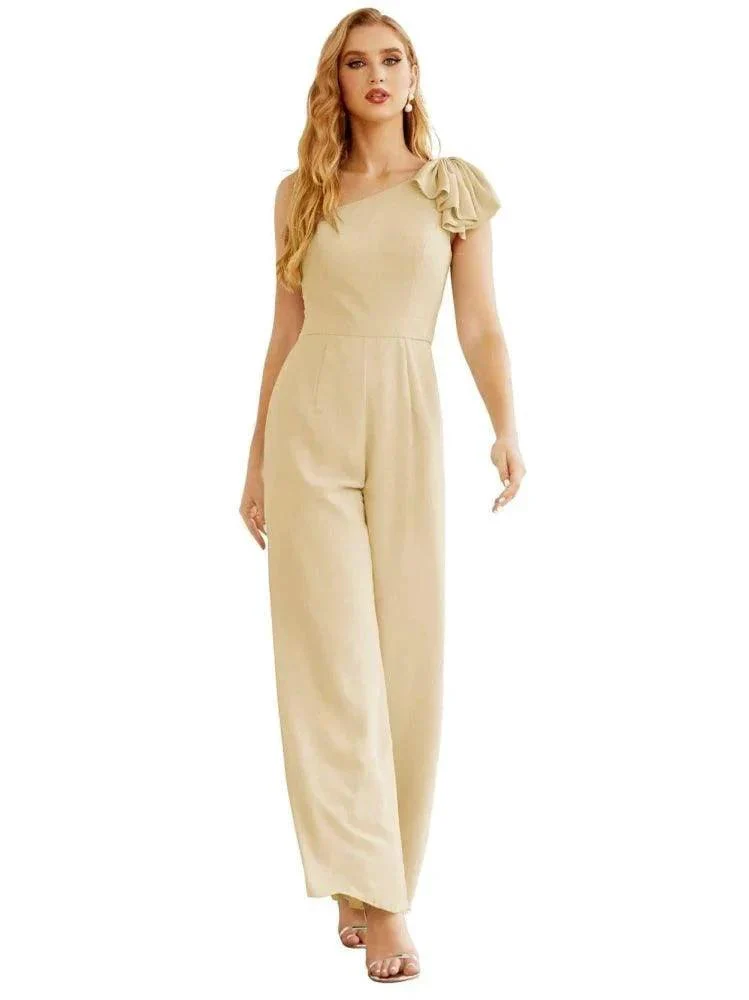 Women's One Shoulder Chiffon Long Jumpsuit Formal Evening Dress Long Bridesmaid Dresses Pants Wedding Party SEA28034 - Image 16