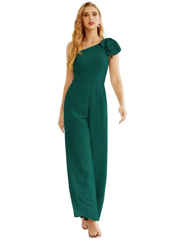 Women's One Shoulder Chiffon Long Jumpsuit Formal Evening Dress Long Bridesmaid Dresses Pants Wedding Party SEA28034 - Image 17