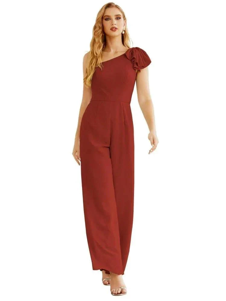 Women's One Shoulder Chiffon Long Jumpsuit Formal Evening Dress Long Bridesmaid Dresses Pants Wedding Party SEA28034 - Image 19