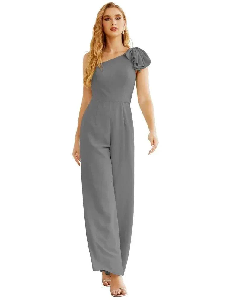 Women's One Shoulder Chiffon Long Jumpsuit Formal Evening Dress Long Bridesmaid Dresses Pants Wedding Party SEA28034 - Image 20