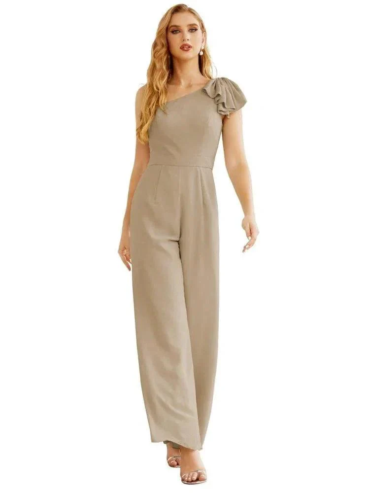 Women's One Shoulder Chiffon Long Jumpsuit Formal Evening Dress Long Bridesmaid Dresses Pants Wedding Party SEA28034 - Image 25