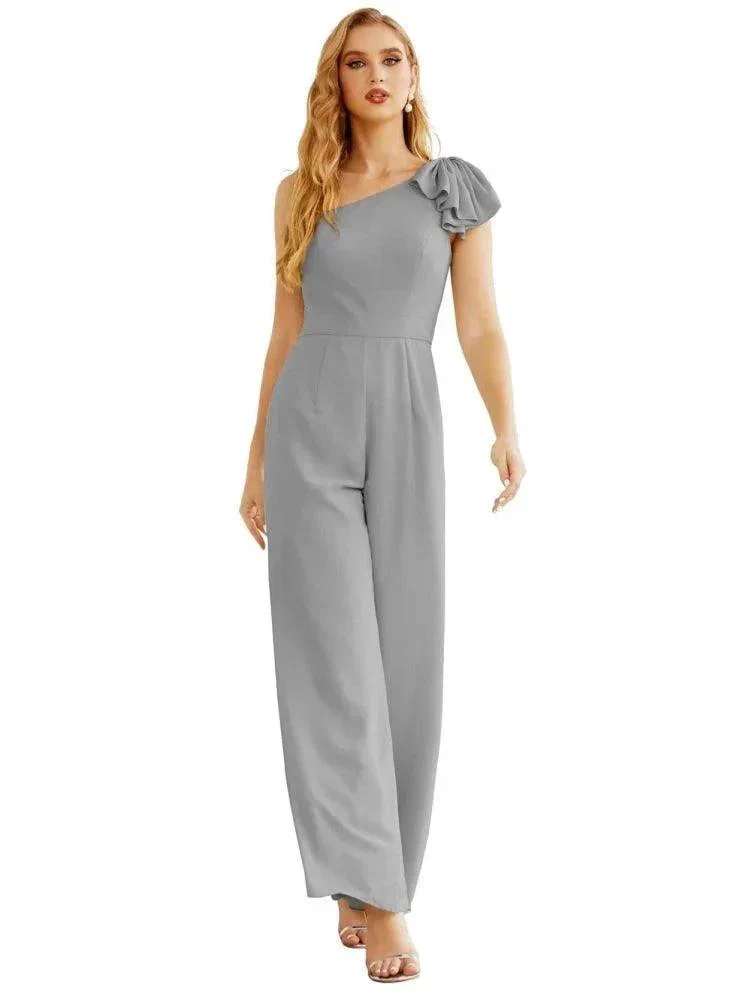 Women's One Shoulder Chiffon Long Jumpsuit Formal Evening Dress Long Bridesmaid Dresses Pants Wedding Party SEA28034 - Image 26