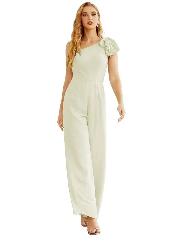Women's One Shoulder Chiffon Long Jumpsuit Formal Evening Dress Long Bridesmaid Dresses Pants Wedding Party SEA28034 - Image 27