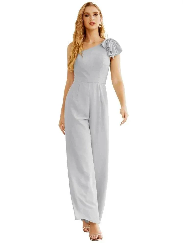 Women's One Shoulder Chiffon Long Jumpsuit Formal Evening Dress Long Bridesmaid Dresses Pants Wedding Party SEA28034 - Image 28