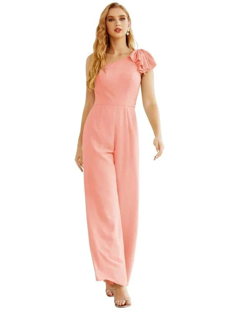 Women's One Shoulder Chiffon Long Jumpsuit Formal Evening Dress Long Bridesmaid Dresses Pants Wedding Party SEA28034 - Image 30