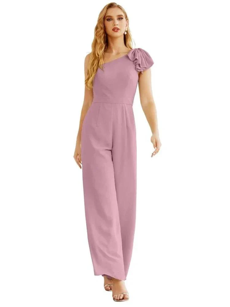 Women's One Shoulder Chiffon Long Jumpsuit Formal Evening Dress Long Bridesmaid Dresses Pants Wedding Party SEA28034 - Image 33