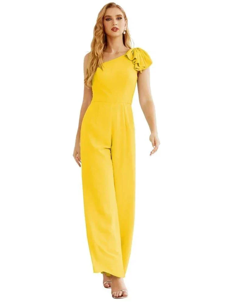Women's One Shoulder Chiffon Long Jumpsuit Formal Evening Dress Long Bridesmaid Dresses Pants Wedding Party SEA28034 - Image 34