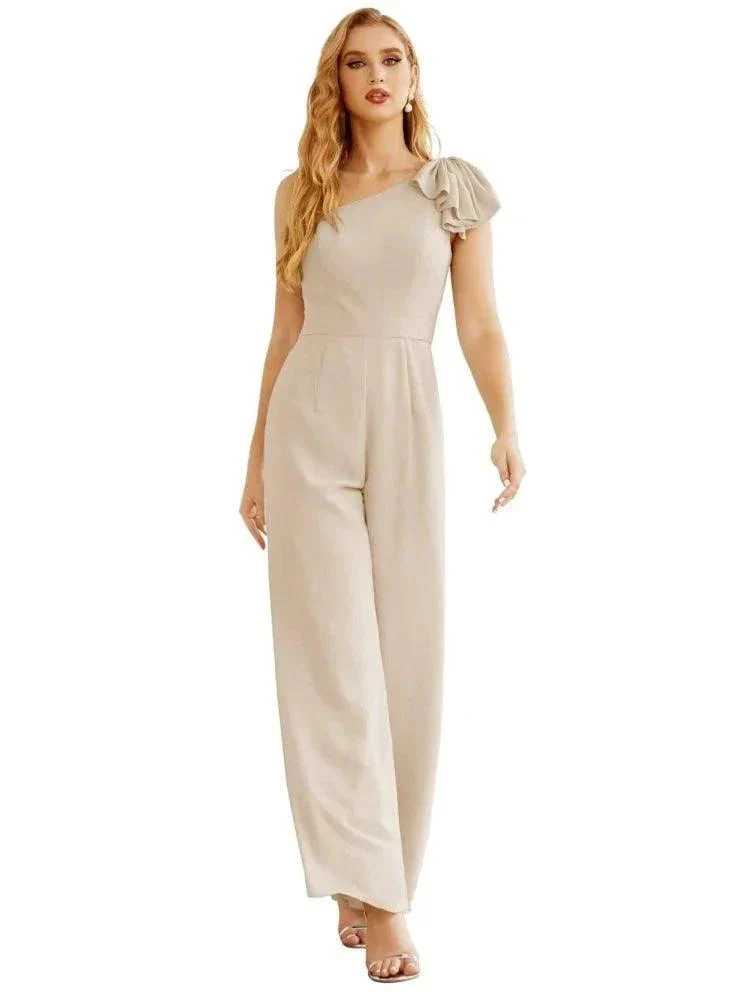 Women's One Shoulder Chiffon Long Jumpsuit Formal Evening Dress Long Bridesmaid Dresses Pants Wedding Party SEA28034 - Image 36