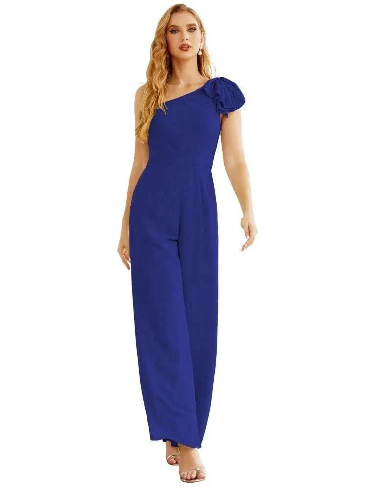 Women's One Shoulder Chiffon Long Jumpsuit Formal Evening Dress Long Bridesmaid Dresses Pants Wedding Party SEA28034 - Image 38