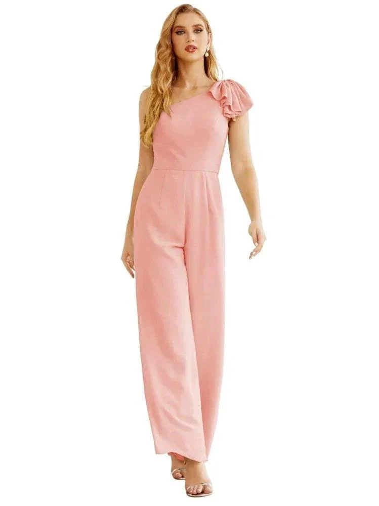 Women's One Shoulder Chiffon Long Jumpsuit Formal Evening Dress Long Bridesmaid Dresses Pants Wedding Party SEA28034 - Image 41