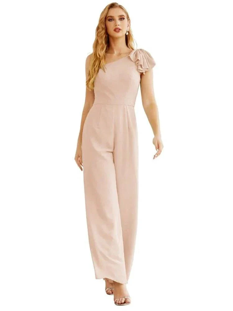 Women's One Shoulder Chiffon Long Jumpsuit Formal Evening Dress Long Bridesmaid Dresses Pants Wedding Party SEA28034 - Image 8
