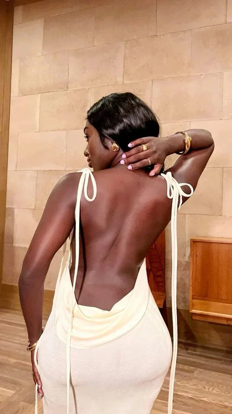 Women Spaghetti Strap Backless Bodycon Dress,White Evening Dress  Y1947 - Image 3