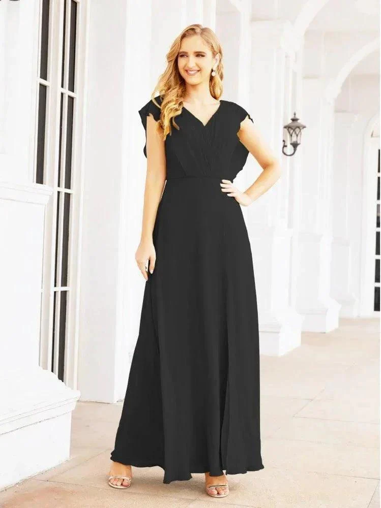 Women's Bridesmaid Dresses Chiffon Cape Formal Evening Party Prom Dress Open Back Gowns for Wedding Guests SEA28058 - Image 15