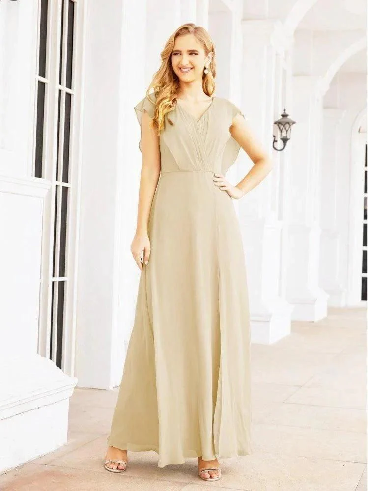 Women's Bridesmaid Dresses Chiffon Cape Formal Evening Party Prom Dress Open Back Gowns for Wedding Guests SEA28058 - Image 16