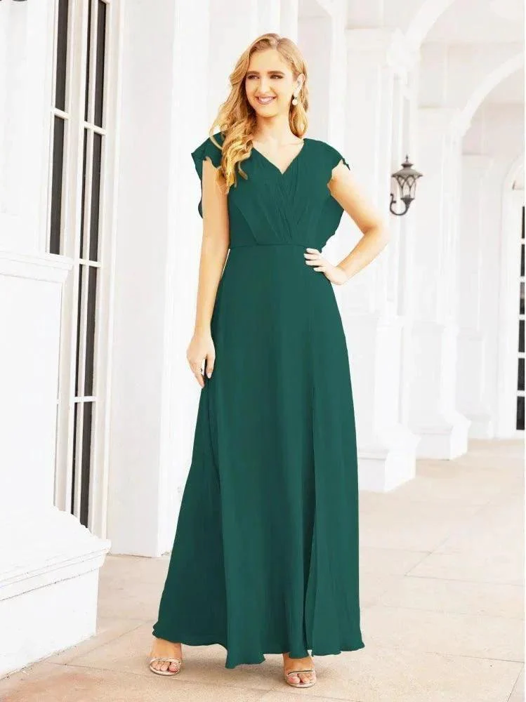 Women's Bridesmaid Dresses Chiffon Cape Formal Evening Party Prom Dress Open Back Gowns for Wedding Guests SEA28058 - Image 17