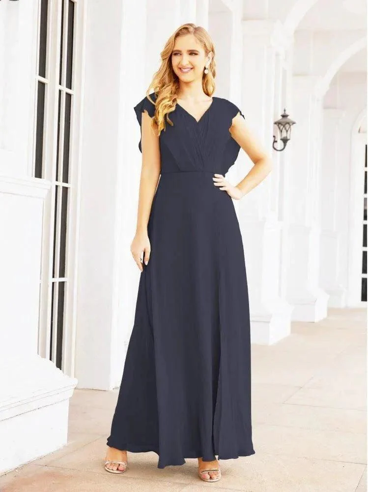 Women's Bridesmaid Dresses Chiffon Cape Formal Evening Party Prom Dress Open Back Gowns for Wedding Guests SEA28058 - Image 18