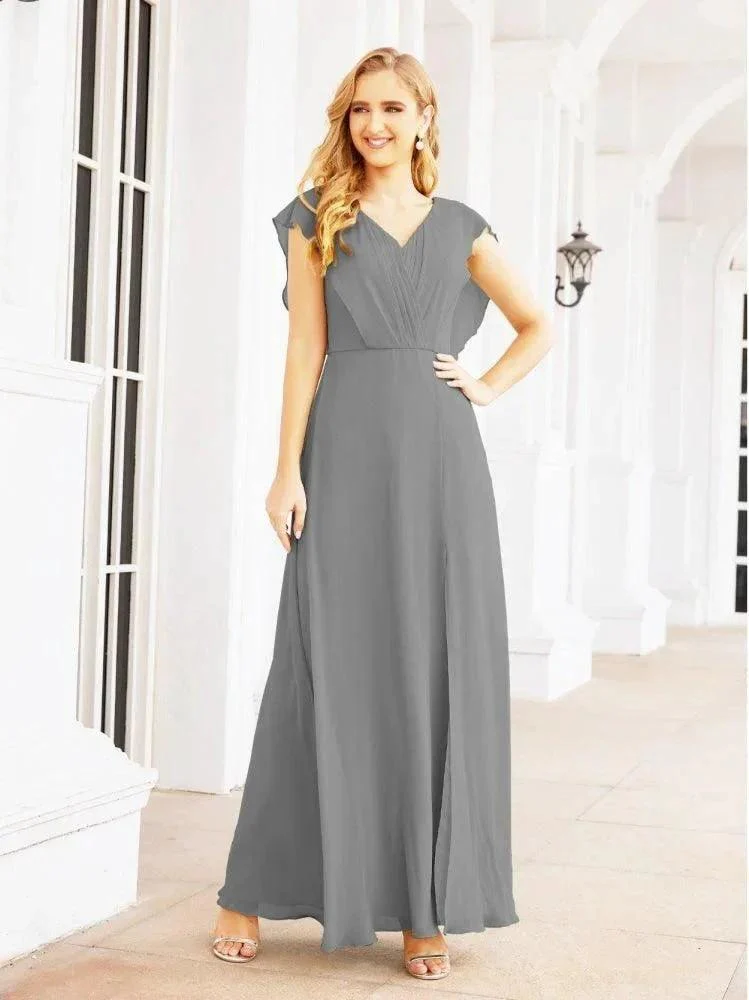Women's Bridesmaid Dresses Chiffon Cape Formal Evening Party Prom Dress Open Back Gowns for Wedding Guests SEA28058 - Image 20