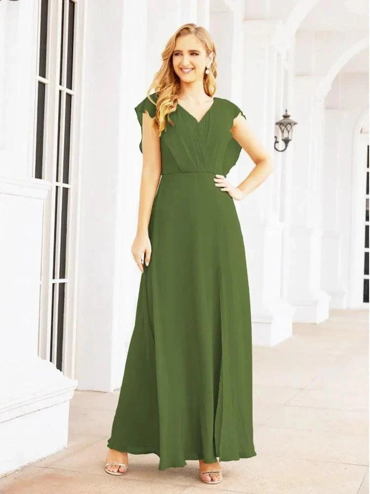 Women's Bridesmaid Dresses Chiffon Cape Formal Evening Party Prom Dress Open Back Gowns for Wedding Guests SEA28058 - Image 7