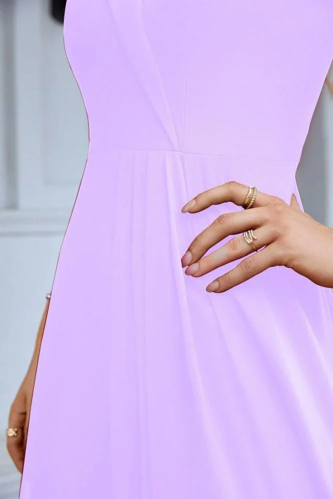 Women's thin strap off the shoulder bridesmaid mopping the floor evening dress 28093 - Image 19