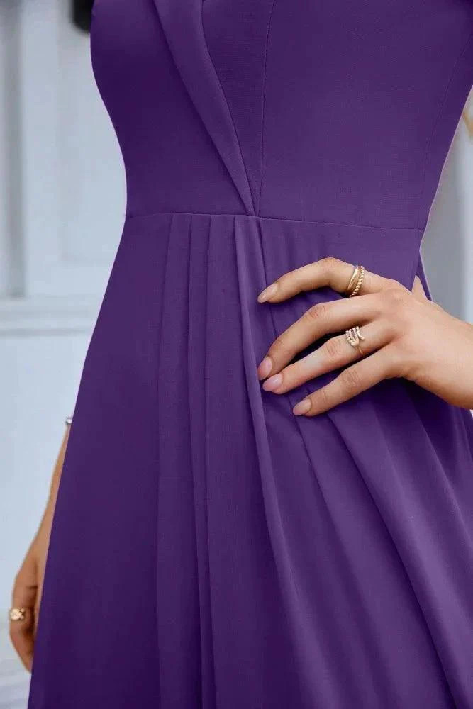 Women's thin strap off the shoulder bridesmaid mopping the floor evening dress 28093 - Image 198