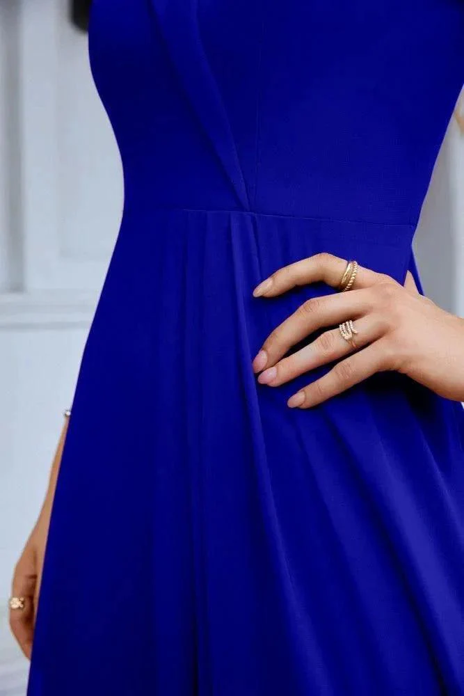 Women's thin strap off the shoulder bridesmaid mopping the floor evening dress 28093 - Image 207