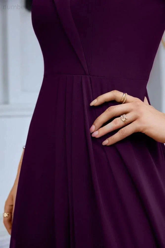 Women's thin strap off the shoulder bridesmaid mopping the floor evening dress 28093 - Image 228